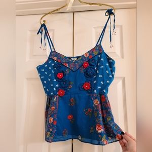 Tie Shoulder Floral Cami